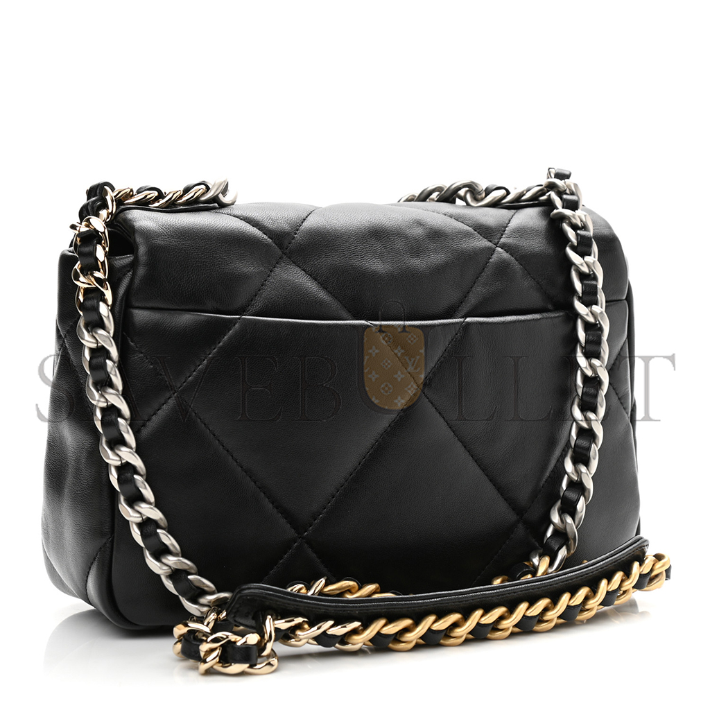 CHANEL MASTER LAMBSKIN QUILTED 19 FLAP BLACK (30*20*10cm) 